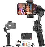 ZHIYUN Lisse 5S AI Combo 3-Axis Stabilisateur Gimbal pour iPhone 15 Pro Max & Gimbal téléphone intelligent Android avec AI Tracker, lumière de remplissage intégrée, trépied, stabilisateur de téléphone pour enregistrement vidéo Vlog Filming