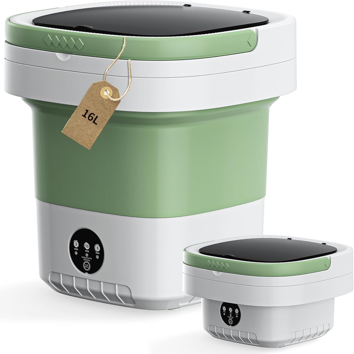 Portable Washing Machine,16L Upgraded Large Capacity Portable Washer With 3 Modes Deep Cleaning.Suitable For Travel, Camping,Apartments, Dormitories, Hotels (Green)