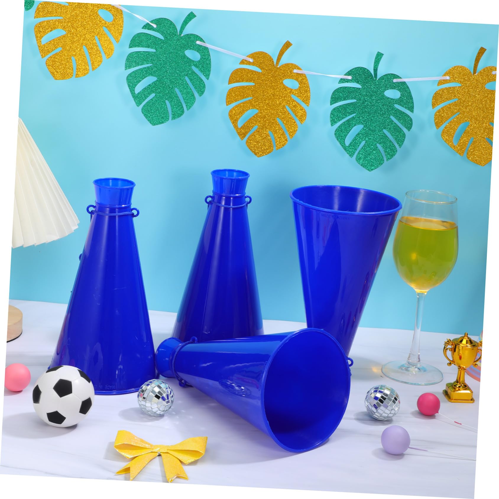 4 Pezzi Megafono in Plastica Colorato per Feste e Partite di Calcio Giocattolo Tromba da Festa per Accessorio Rumoroso per Eventi Sportivi e Celebrazioni