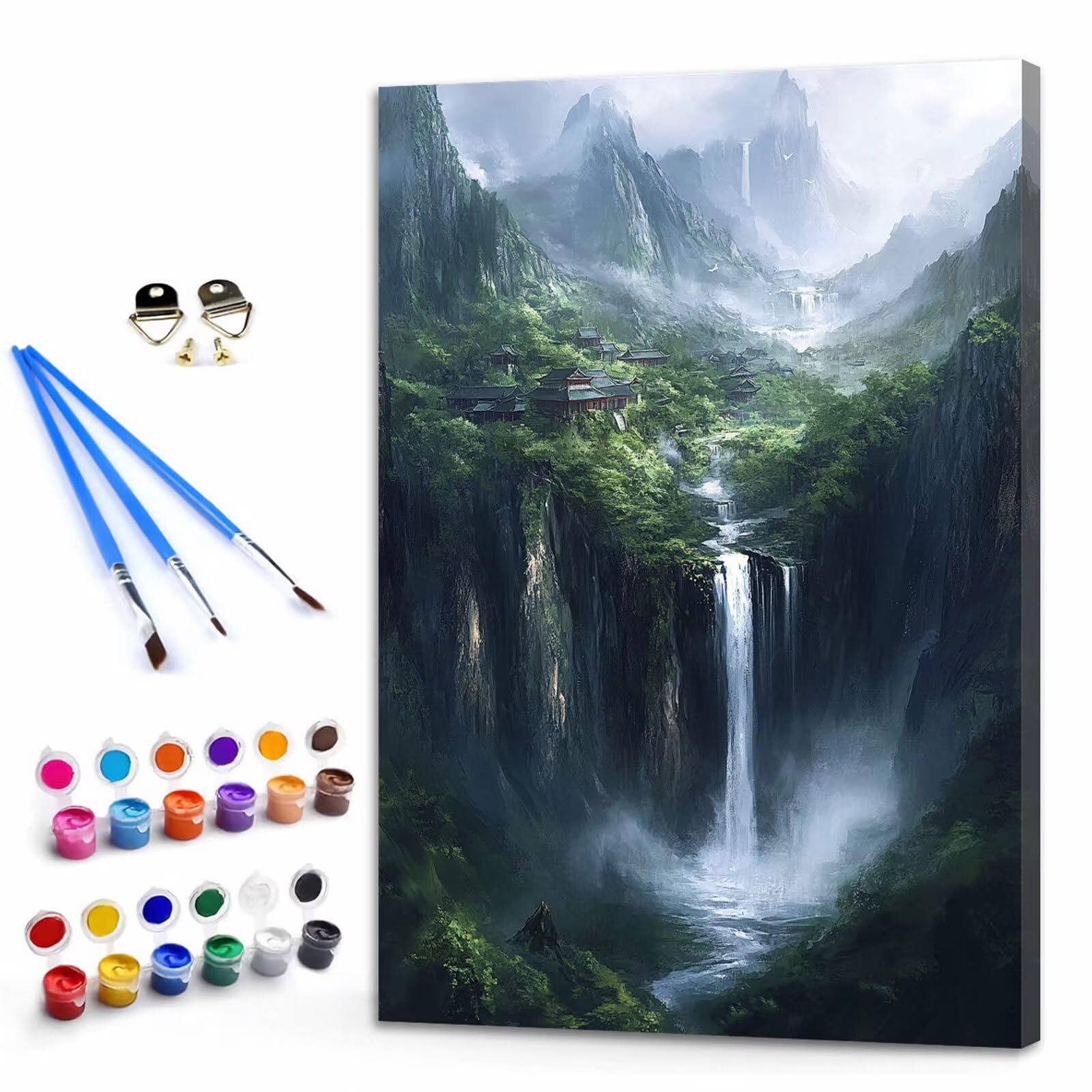 Malowanie według liczb, dla dzieci od 10 lat, krajobraz, malowanie według liczb, dla dorosłych, 60 x 90 cm, malowanie według liczb, farby akrylowe, "zrób to sam", obraz olejny na płótnie, zestaw do