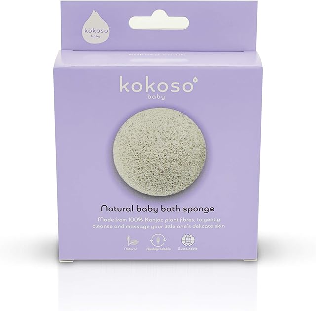 Kokoso Baby Natural Sponge  Super Soft Natural Baby Bath Sponge, Perfect as a Newborn Sponge and Baby Face Sponge