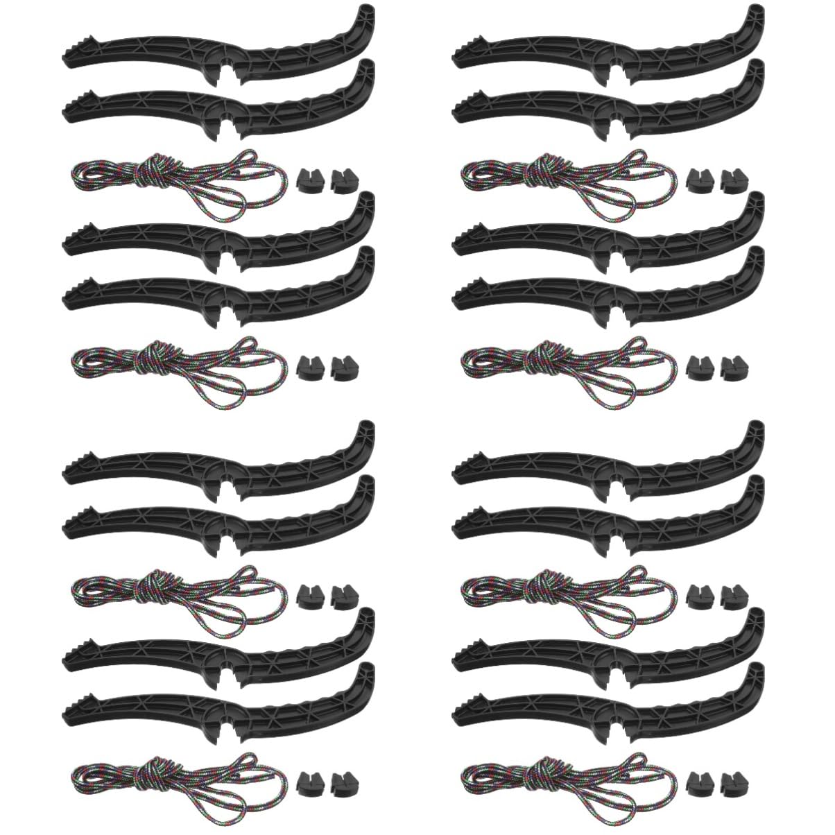 SUPVOX 8 Sets Ski Brake Handle for Snowboard Replacement Part Thick Plastic Material for Longevity Easy to Use Integrated Rope