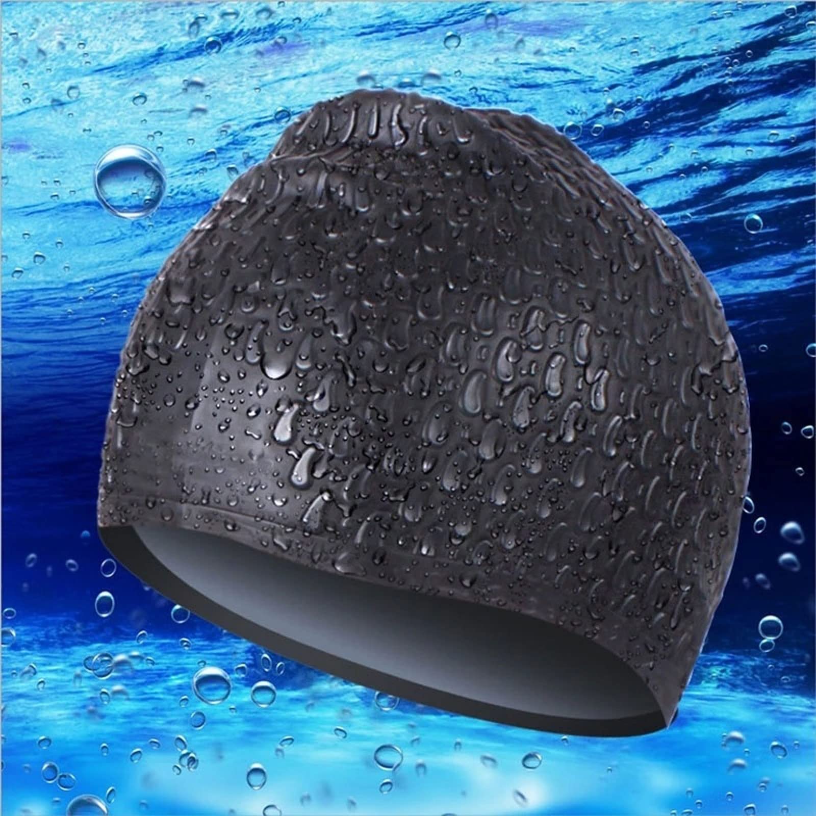 Gorro de natación Athletic Gorro de natación, Gorro de natación de silicona impermeable for hombre y mujer, gran tapón for los oídos, gorro de natación de silicona