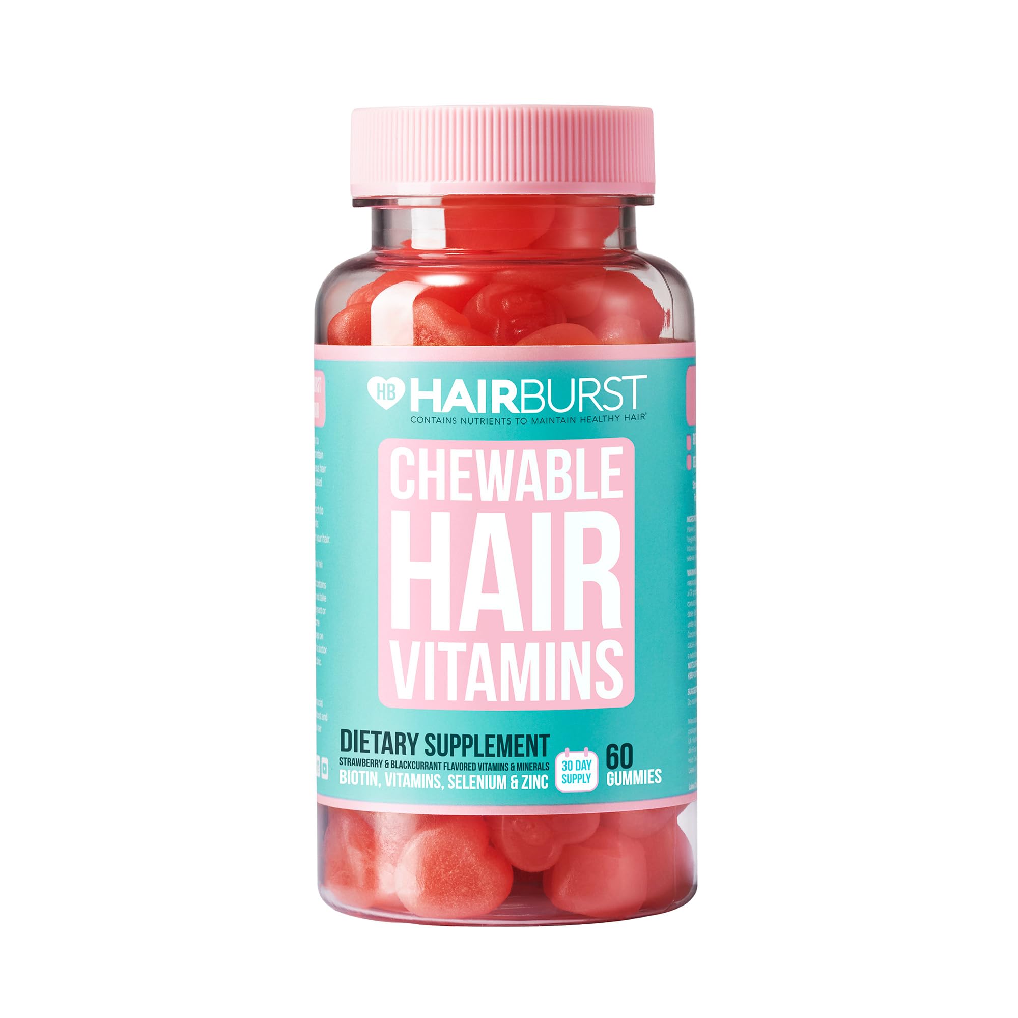 HAIR BURST Chewable Hair Vitamins - Hair Growth Supplements For Both Men And Women - With Biotin - Reduces Breakage, Promotes Longer, Stronger, Healthier, Thicker Hair - 60 Gummies - 30 Day Supply