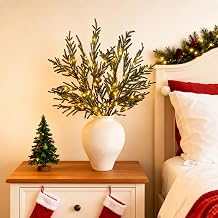 Christmas Pre-Lit Stems, Lighted Norfolk Pine Branches
