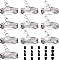 Vista 1 de Tarro con pico vertedor Mason Jar. Picos vertedores de flujo libre para tarro Mason Jar, tarro Mason para pico de boca regular tamaño 70mm