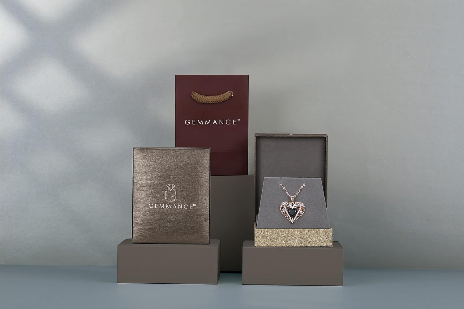 5 Heart Crystal Necklace 18K Rose Gold Plated - Pendant with 18”+2” 925 Sterling Silver Chain - Birthstone Jewelry for Women and Girls - Gift for Birthday, Christmas - Image 6