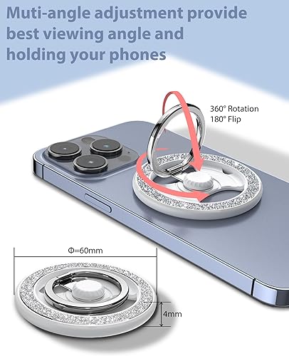 Miniatura 4 de Magnetic Phone Ring Holder,Magnetic Phone Grip with Adjustable Stand, Compatible with Magsafe Phone Stand,for iPhone 15141312 Series
