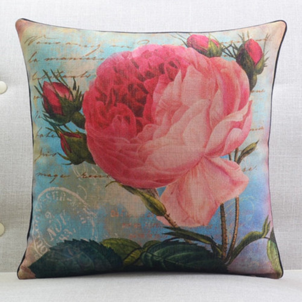 Taie d'oreiller câlin pastorale en coton 55x55cm pour rafraîchir un canapé fatigué