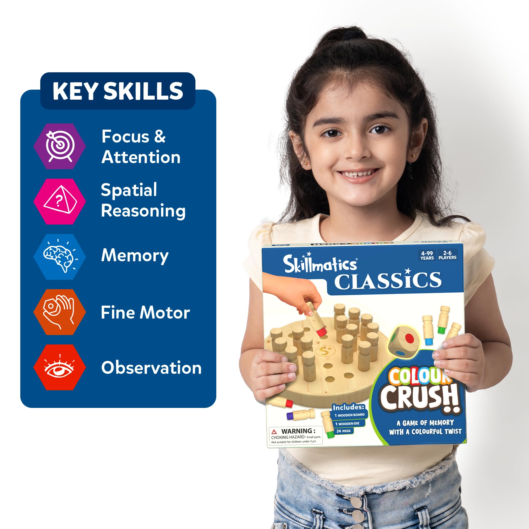 Skillmatics Colour Crush - Thrilling Memory Challenge, Fast-Paced Board & Travel Game, Perfect for Family Game Night, Brain Teasers, Wooden Toys, Great Gift for Kids, Teens & Adults, Ages 4 & Up - Image 6 thumbnail