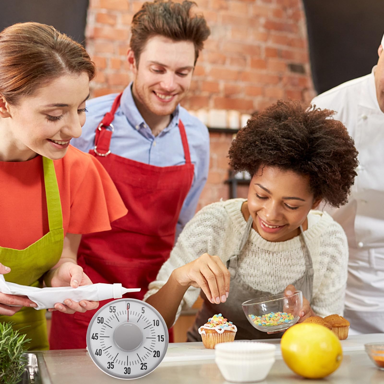 Minuteur Élève Carré en Plastique Abs Blanc Alarme | Compte à Rebours Mécanique, Rappel Cuisine et Exercice, Format 1 Pièce Pratique