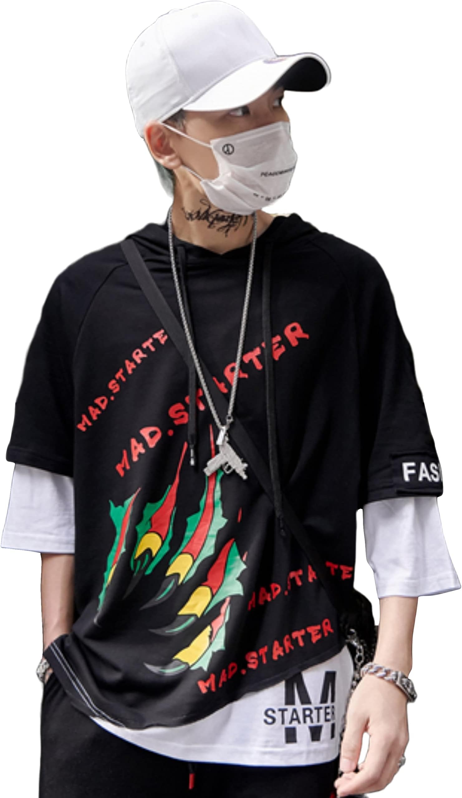 Printed Cotton Oversized Hoodies For Men | Half Sleeve Oversized T-shirt