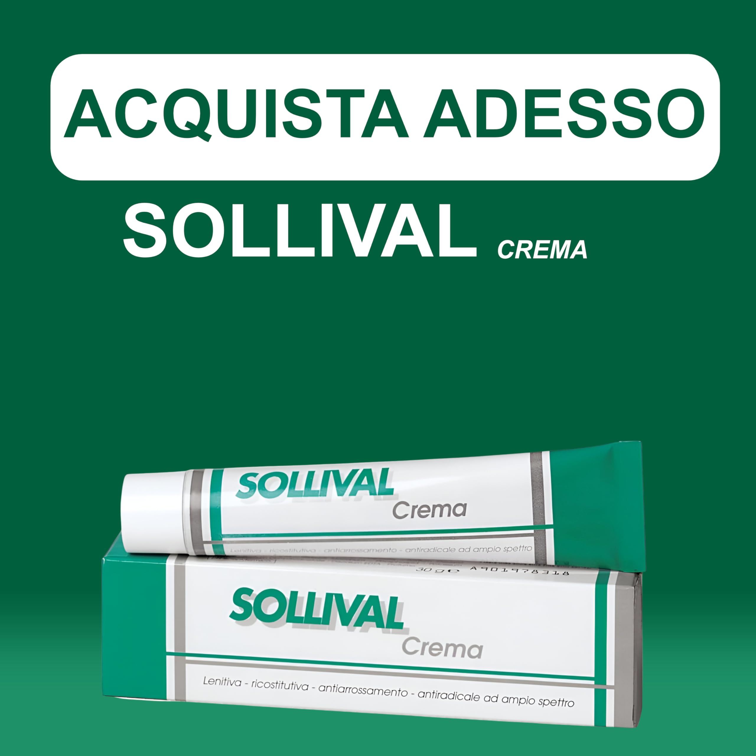 SOLLIVAL Crema Ristrutturante e Lenitiva Post-Radioterapia 50g con Beta-Glucano e Silimarina per Eritemi e Irritazioni Croniche