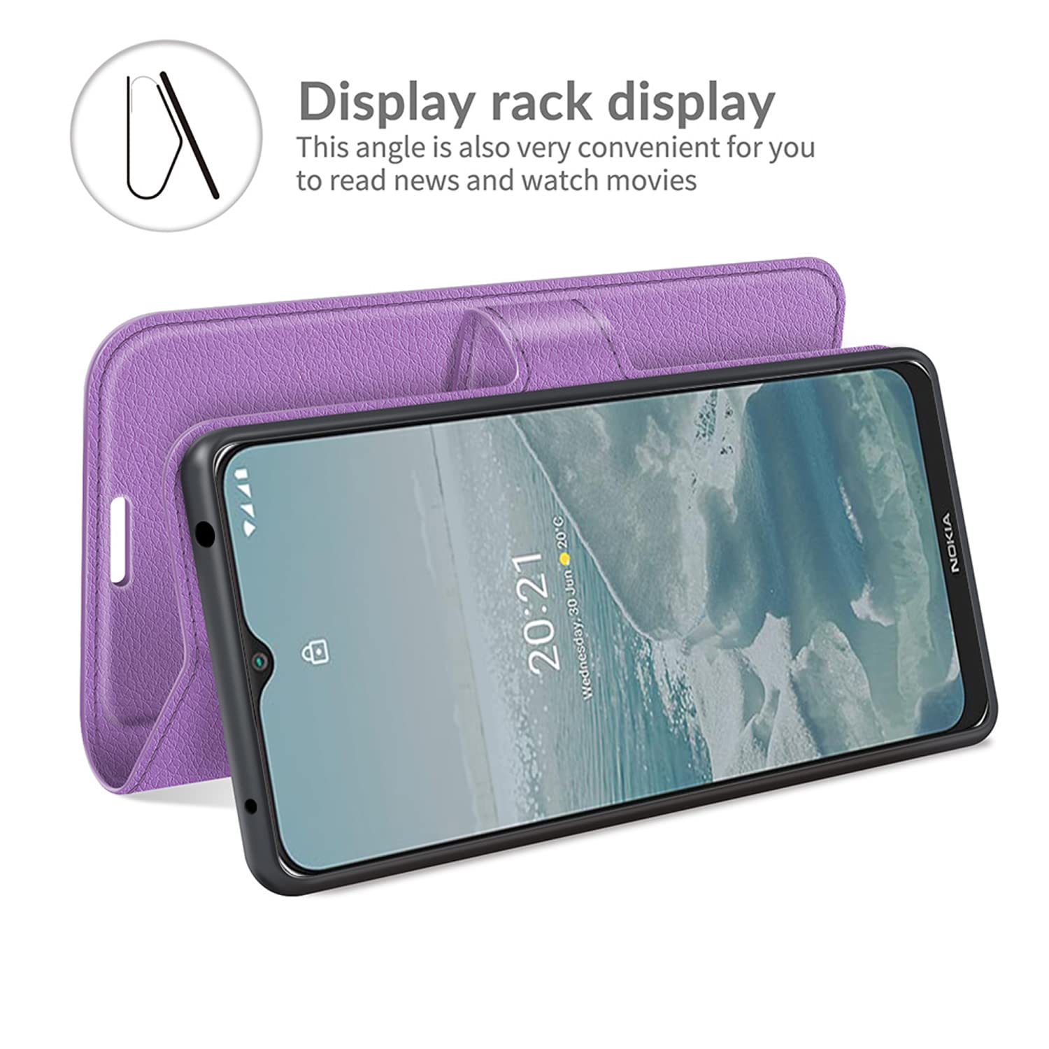 Custodia Portafoglio In Pelle Per Nokia G10/G20 – Cover A Libro Con Slot, Supporto E Cinturino Da Polso (Rosa Oro) - 5