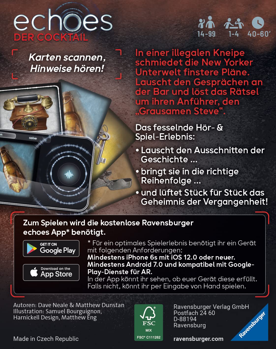 Ravensburger Echoes The Microchip - Gioco Mistery Audio Per Adulti, 1+ Giocatori, Età 14+, 60 Minuti