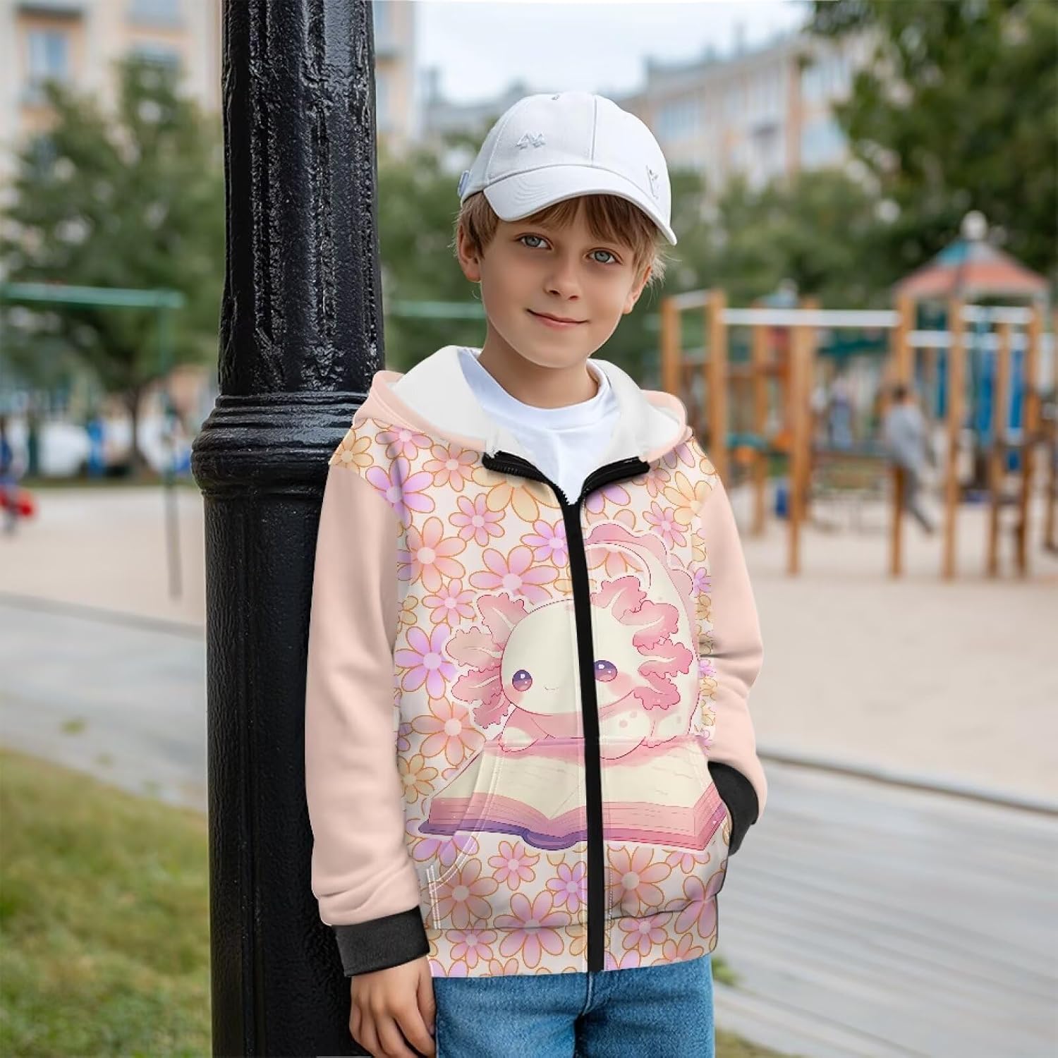 Kids Cardigan Hoodie, Soft Athletic Sweatshirt Fashion Cozy Winter Jacket with Kangaroo Pocket for Boy Girls S ~ XL
