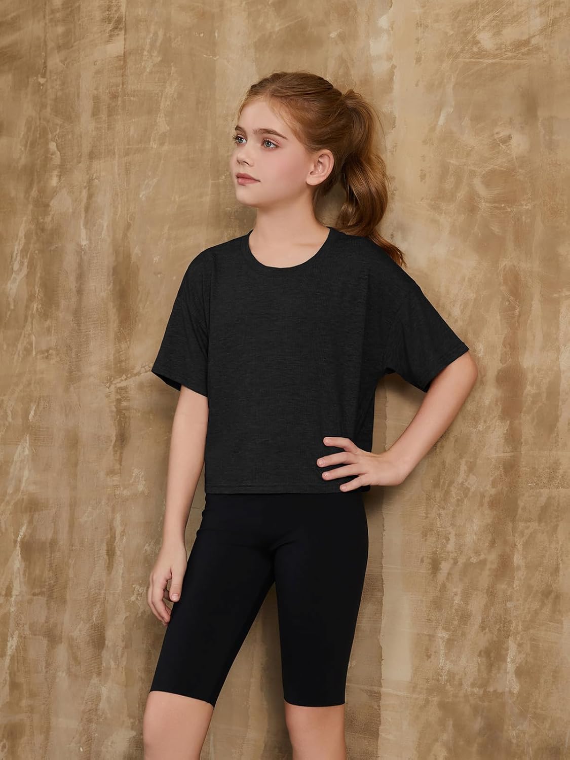 ZDC Girls Short Sleeve Crop Tops Kids Casual Crewneck T-Shirts Basic Tees 5-14 Years - Image 4