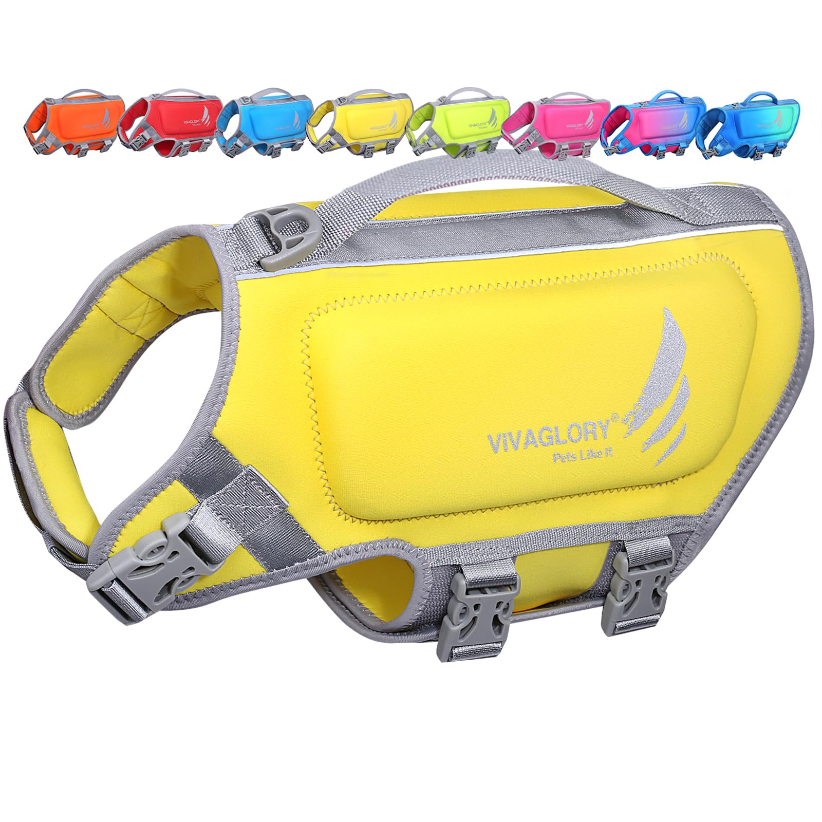 VIVAGLORY Hunde Schwimmweste High Buoyancy Hundeschwimmweste | Rettungswesten Hunde-Schwimmweste Schwimmweste zum Schwimmen, Auftrieb & Verstellbar for Hund