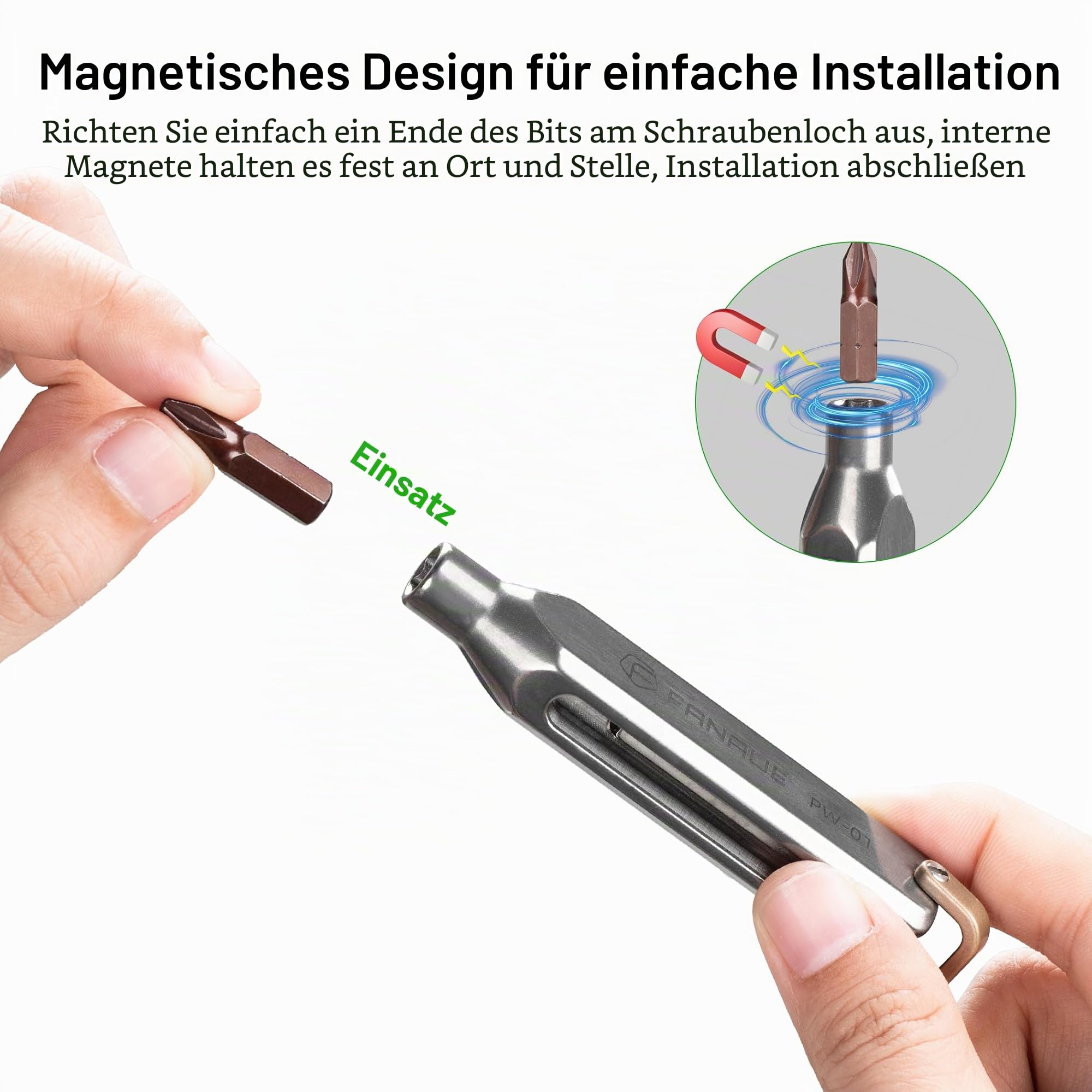 FANAUE Kleiner EDC-Multi-Bit-Taschen-Schraubendreher, professionelles magnetisches Reparaturwerkzeug-Set, 10-in-1-Mini-Präzisions-Schraubendreher-Set, magnetisches Reparatur-Multitool für den