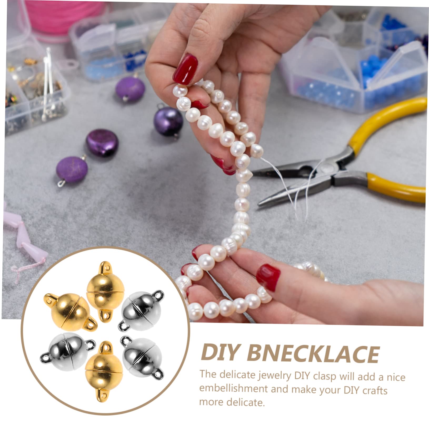 Lurrose 48stücke Magnetverschlüsse Für Schmuck Langlebige Magnet-clips Für Armbänder Und Praktische Verbindungselemente Für Kreative Schmuckherstellung