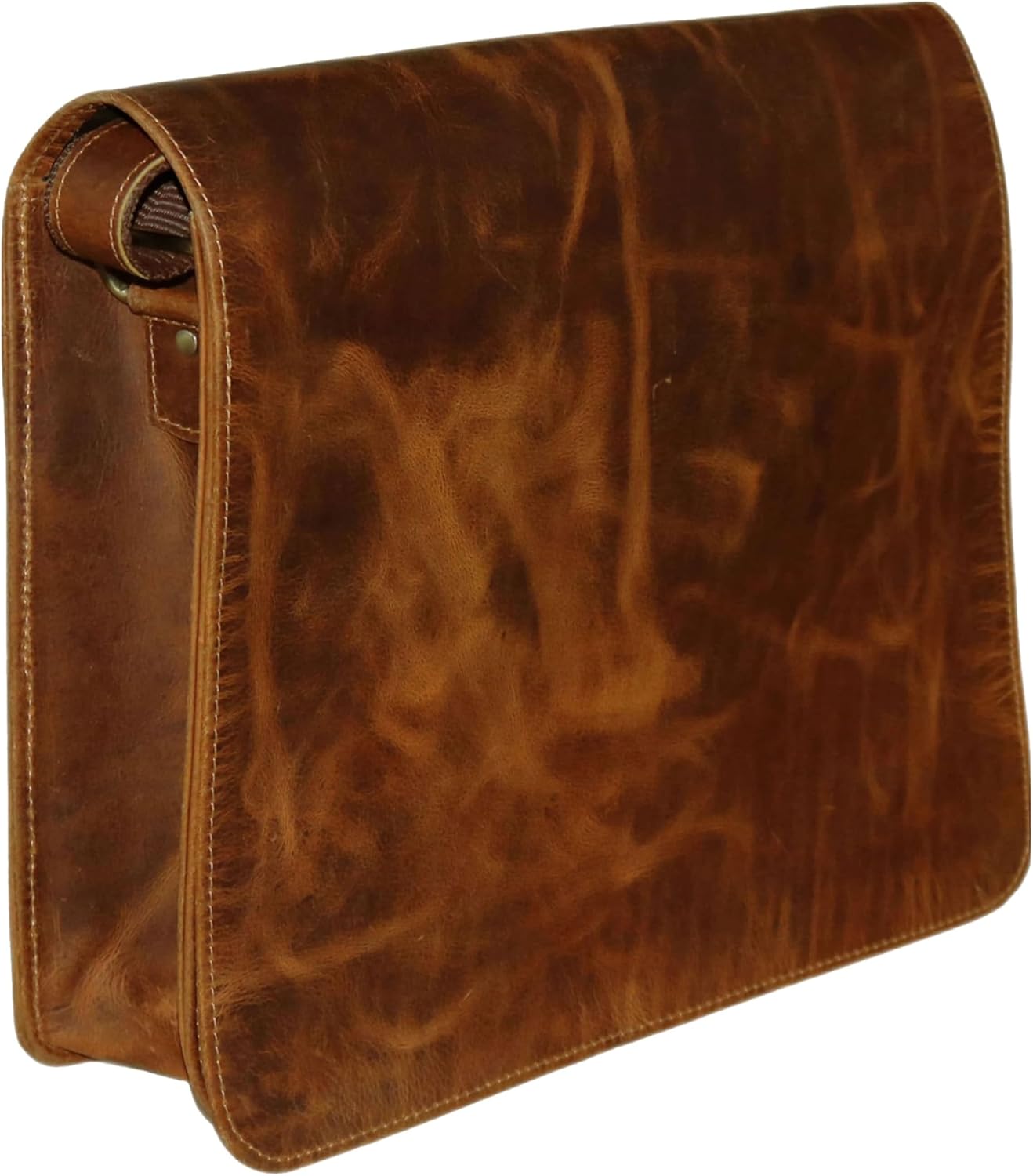 15" leather messenger bag laptop case office briefcase gift for men computer distressed shoulder bag