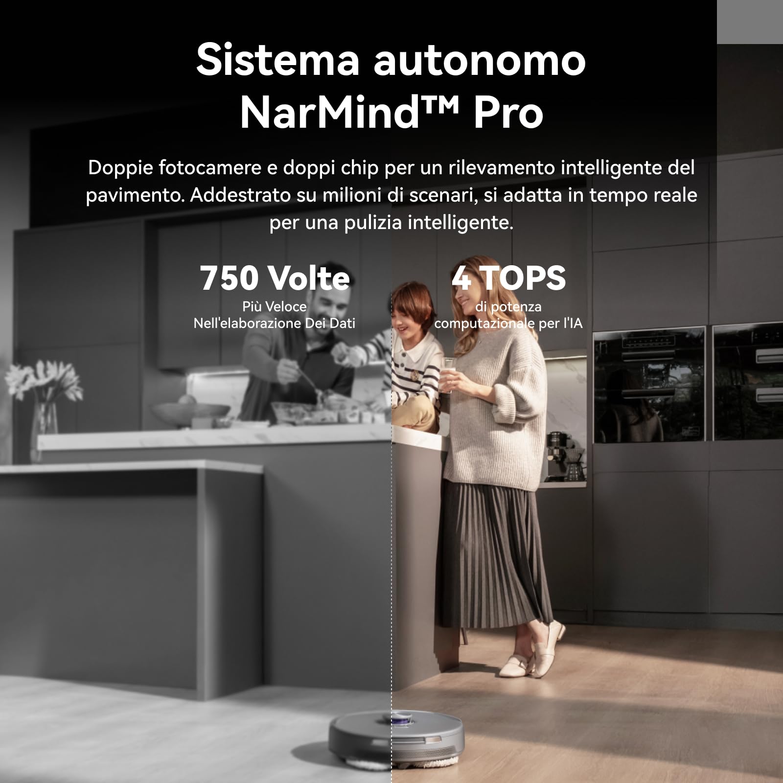 NARWAL Freo Z10 Ultra, Robot Aspirapolvere, Potenza di Aspirazione 18000 Pa, Estensione Mocio Dinamica, Sistema Anti-aggrovigliamento, Pulizia Intelligente con Separazione Umido e Secco
