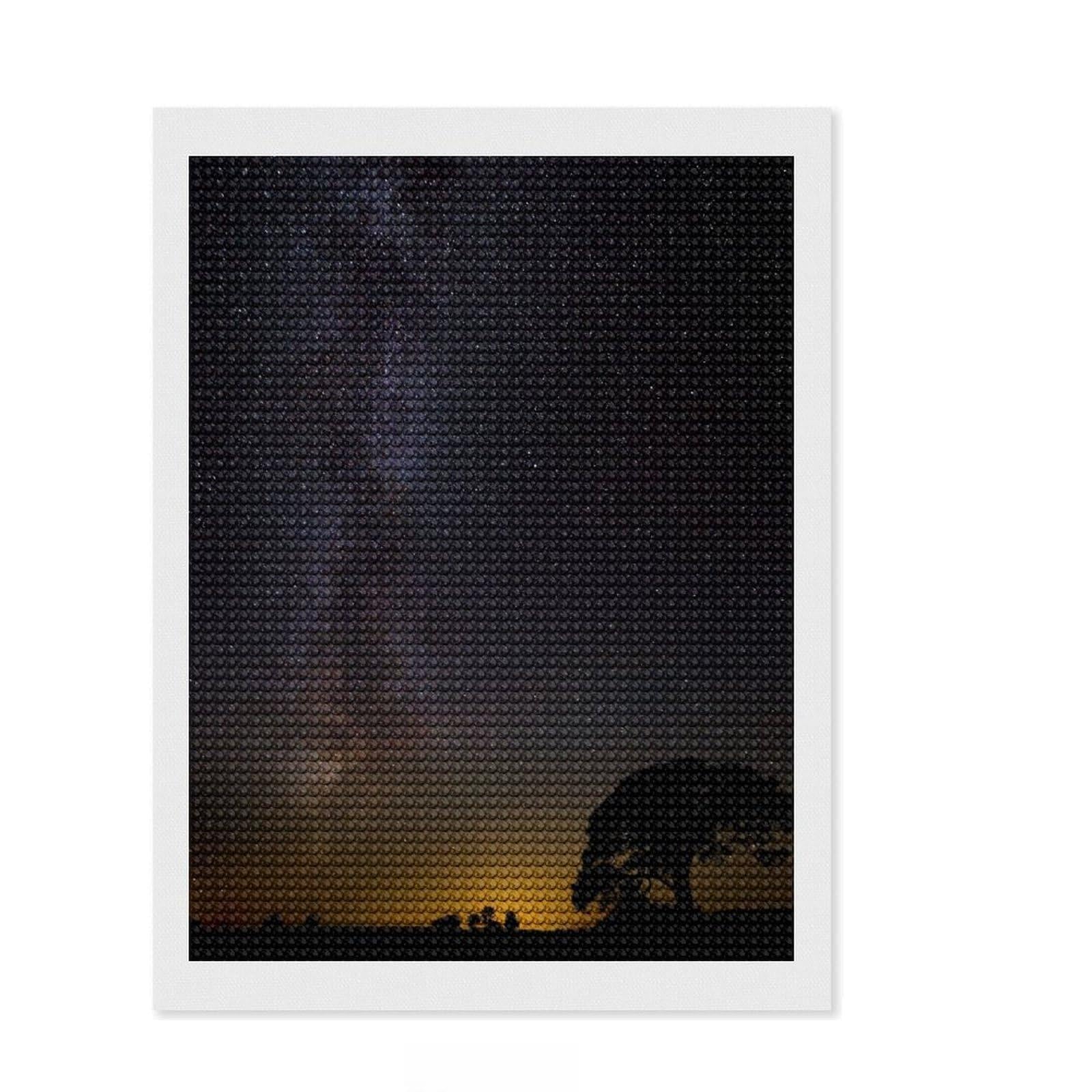 Junmoney Milkyway Diamond Painting Set 12"x16", for Women, Stress Relief Craft, Thoughtful Present, Aesthetic Room Decor