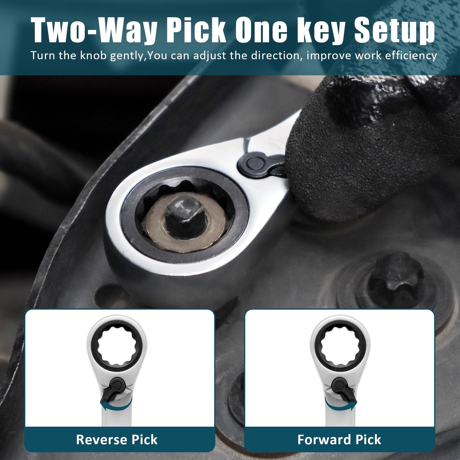 BRILLIANT TOOLS BT013812 - Chiave Poligonale A Cricchetto Reversibile - Foto 3