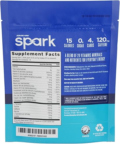 Miniatura 2 de AdvoCare Paquete de 14 palitos Blue Raspberry Spark (3.5 onzas)