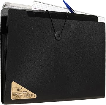 Folders Documents, 13 Pocket Expanding File Folder with Labels, 12.8x9.8x1.18 Inches Convenient Compact Portable A4 Size File Organizer for Filing Cabinets, Home and Travel