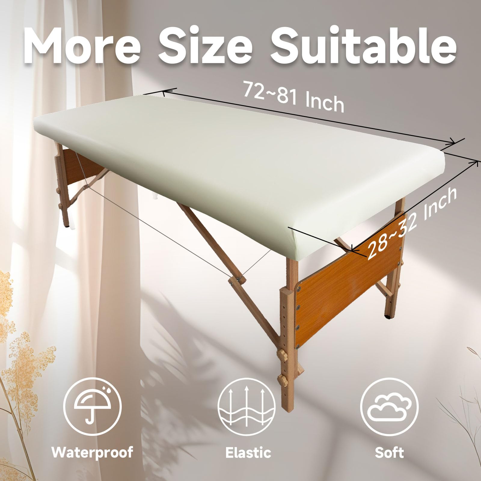 PU Leather Massage Table Cover Protector, Waterproof and Wipeable