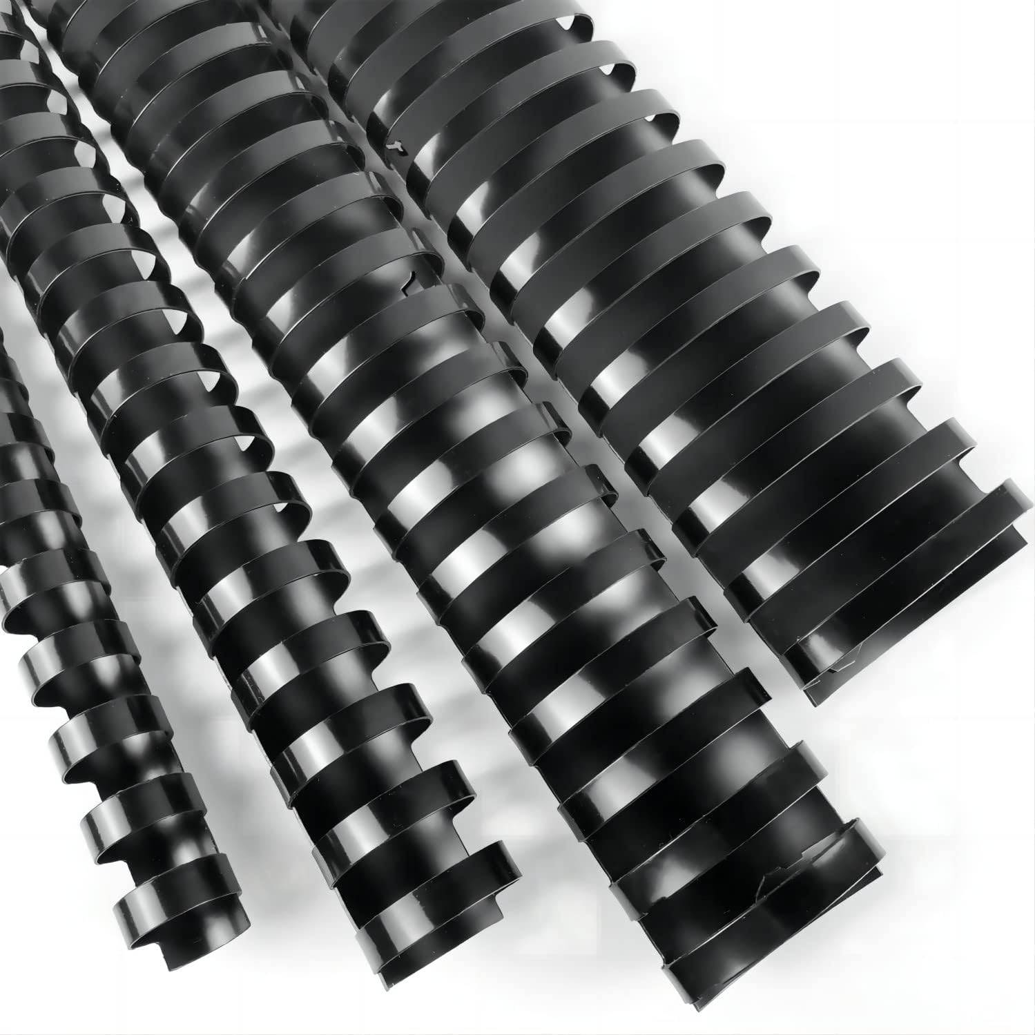 HOUYEE 40 Pack Multi-Size Ring Binding Combs: 5/8 Inch, 1 Inch, 1-1/2 Inch,2 Inch,Letter Size Black Plastic Spines