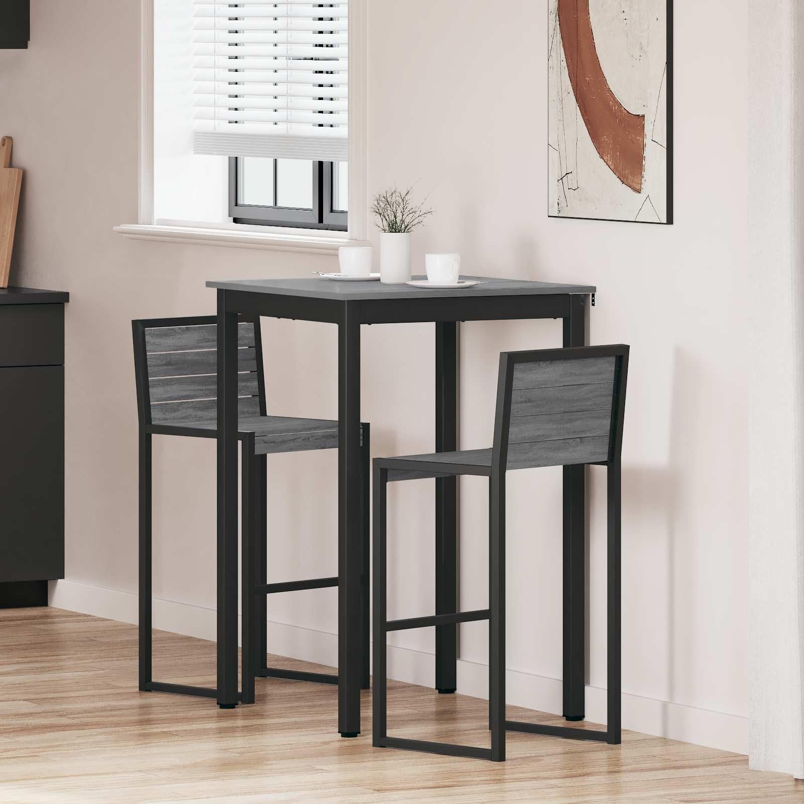 Tomostar Table de Bar Carrée, Table de Bistrot Haute Table de Cuisine 70x70x105 cm Bois d'ingénierie
