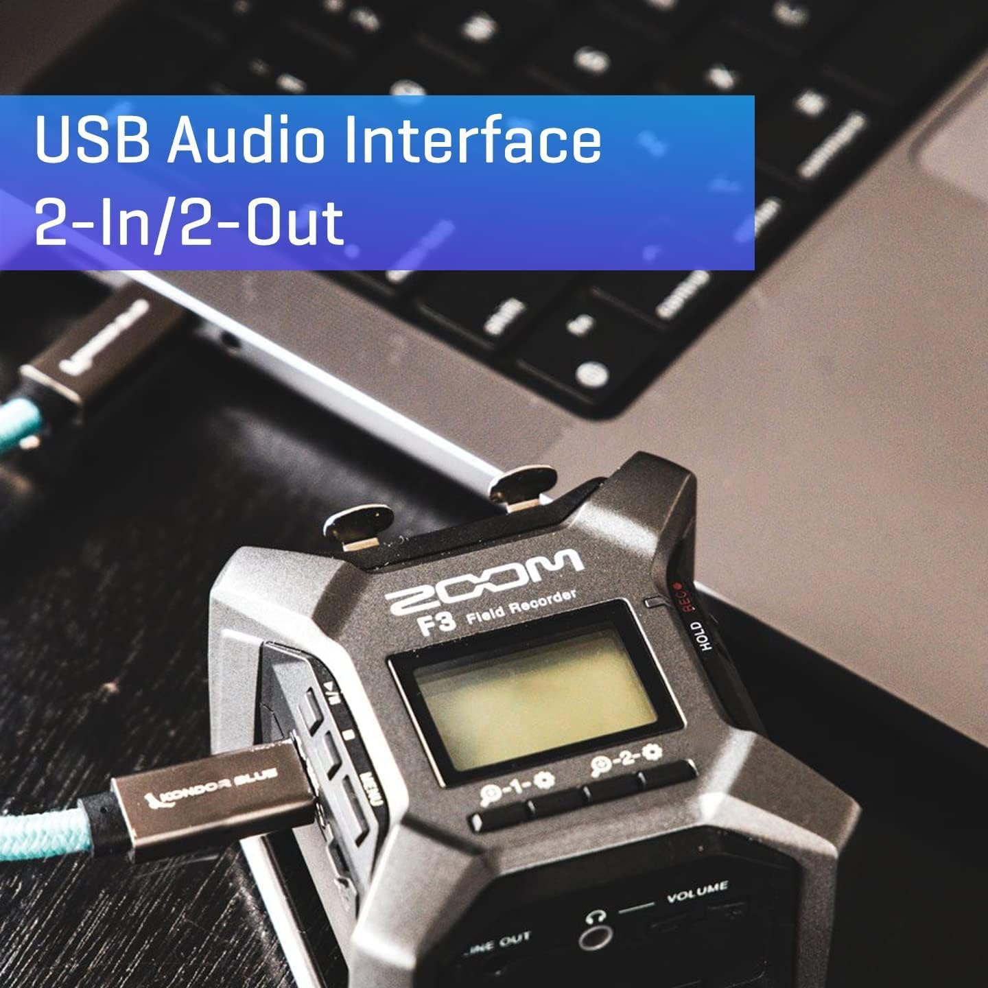 Zoom F3 MultiTrack Recorder with 32-bit Float + BTA-1 Bluetooth adapter + 128GB microSDXC Memory Card + Cable (2) - Bundle!