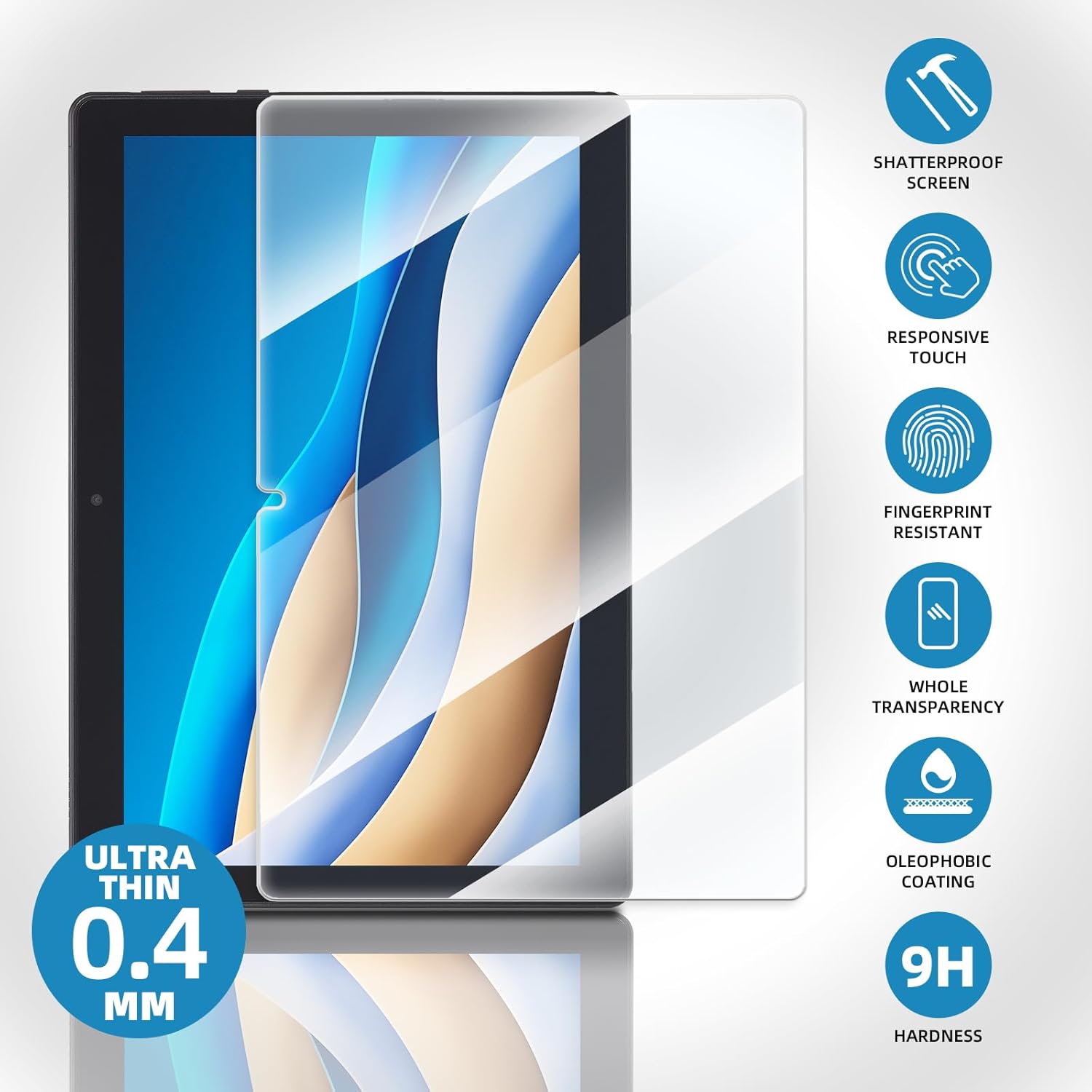 3 pack onn 10.1 inch tablet screen protector?10.1" tempered glass screen protector for onn 10.1 tablet (2022, 3rd gen)?anti-scratch 9h hardness touch sensitive 2.5d rounded edges bubble free easy to install onn 2022 10.1 inch