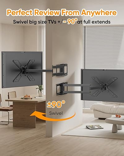 Miniatura 7 de FORGING MOUNT Soporte de pared para TV de brazo largo con extensión de 48 pulgadas para pantallasmonitores de 26 a 75 pulgadas, soporte de TV de