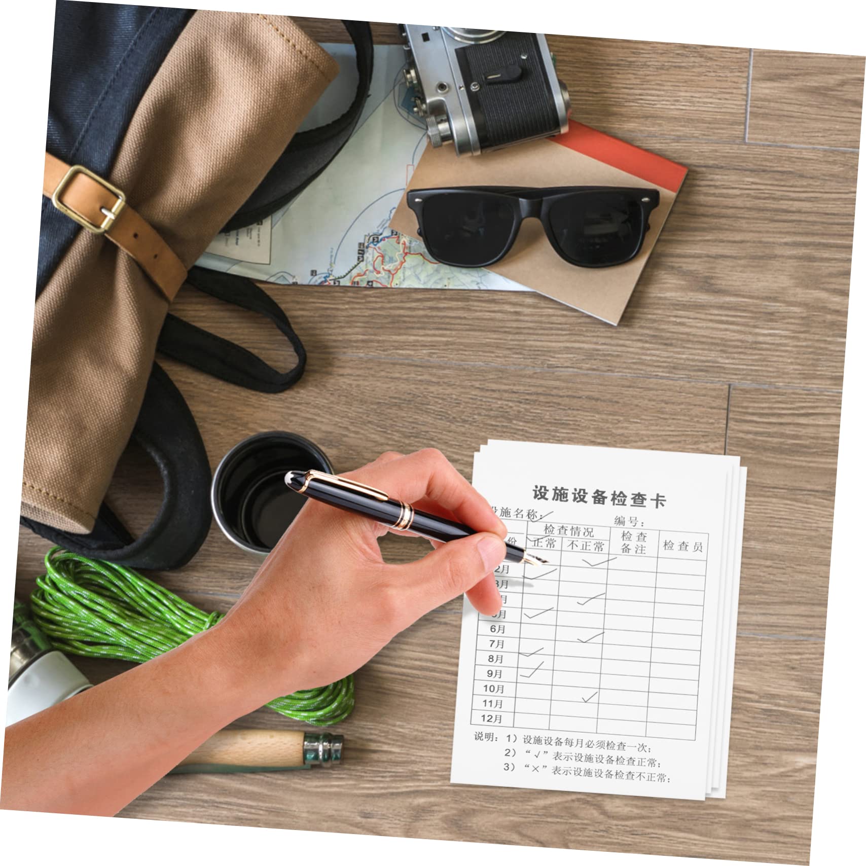 VILLCASE 20 Sets Industrial Inspection Record Cards Waterproof Sleeves Safety Labels Easy Install Long-lasting Usage