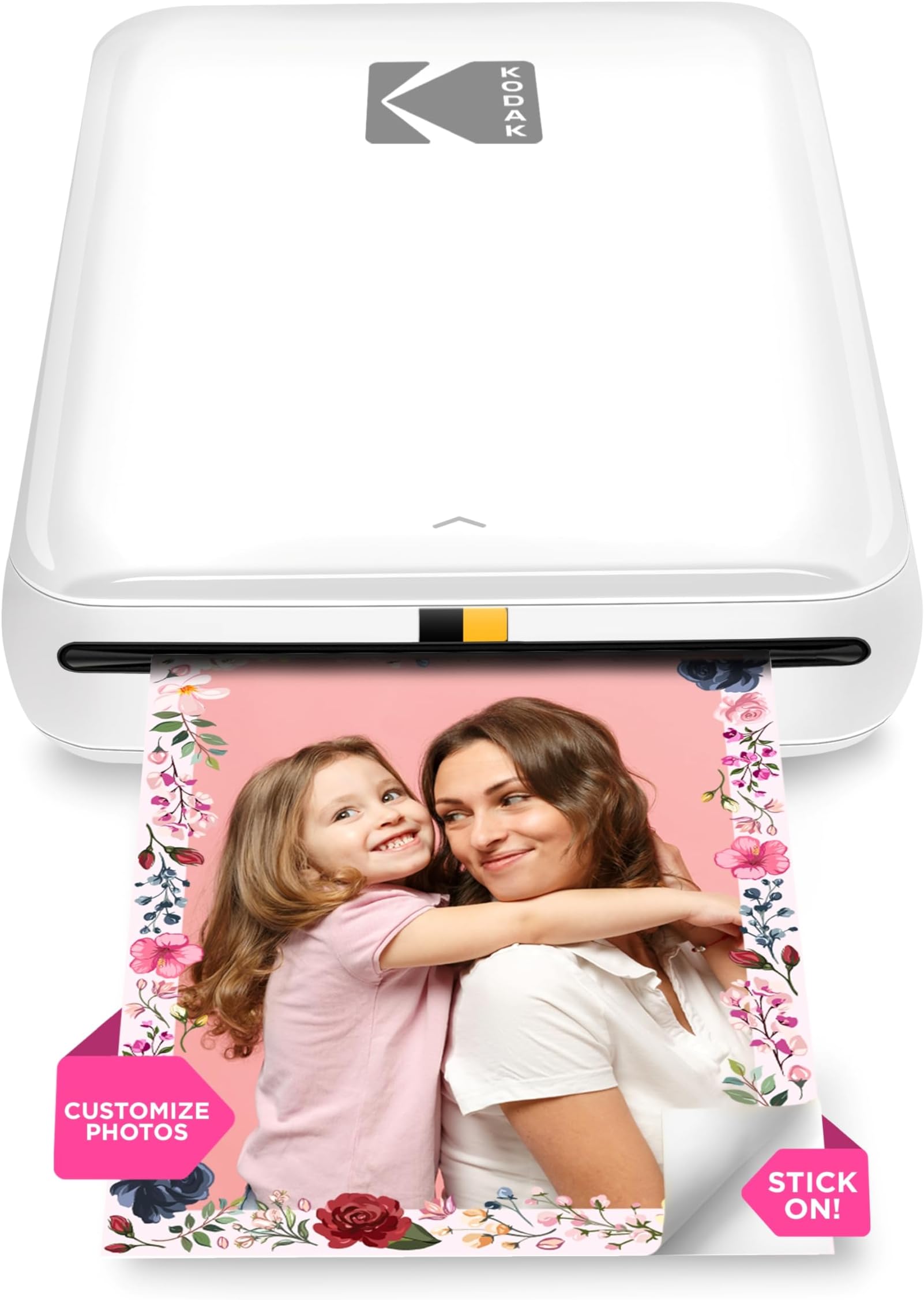 KODAK Step Instant Smartphone Photo Printer, Portable Mini Color Wireless Mobile Printer, Zink 2x3” (5.1x7.5 cm) Sticky-Back Photos, Bluetooth Compatible with iOS & Android Devices, Editing App, White