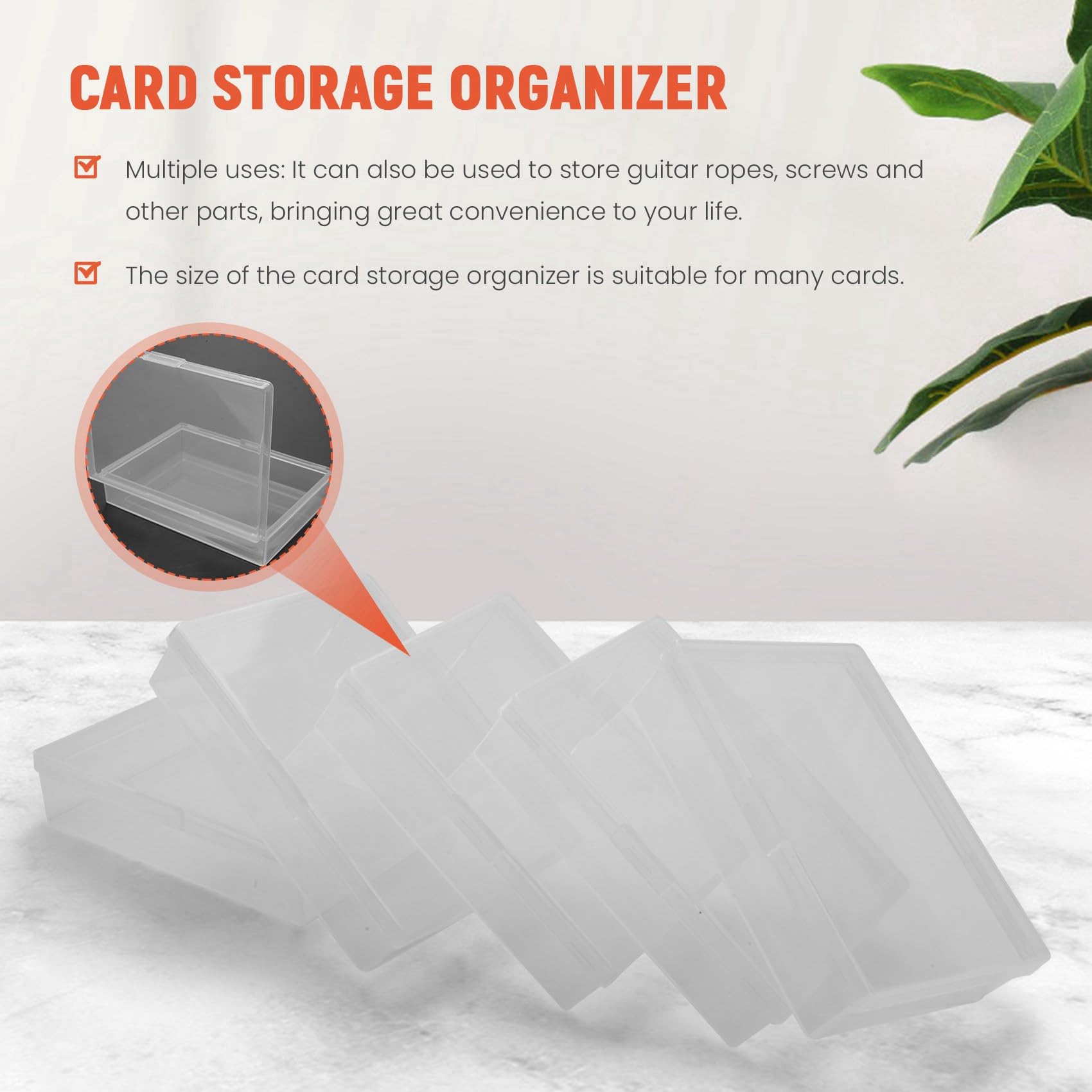 50Pcs Box Trading Card Case Card Storage Organizer Clear Card Case Plastic Storage Box per carte da gioco