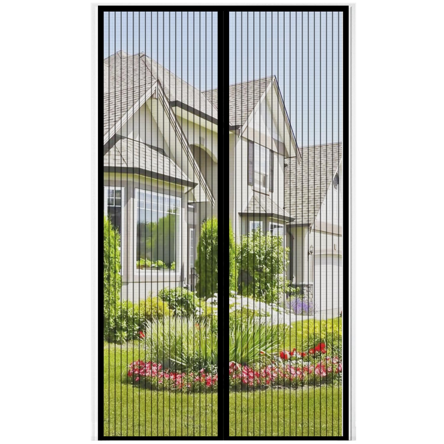 Auxmir Zanzariera Magnetica 140 x 240CM, Tenda Zanzariera Porta Ingresso Cortile, Anti Insetti Traspirante Chiusura Automatica con 32 Magneti Rete
