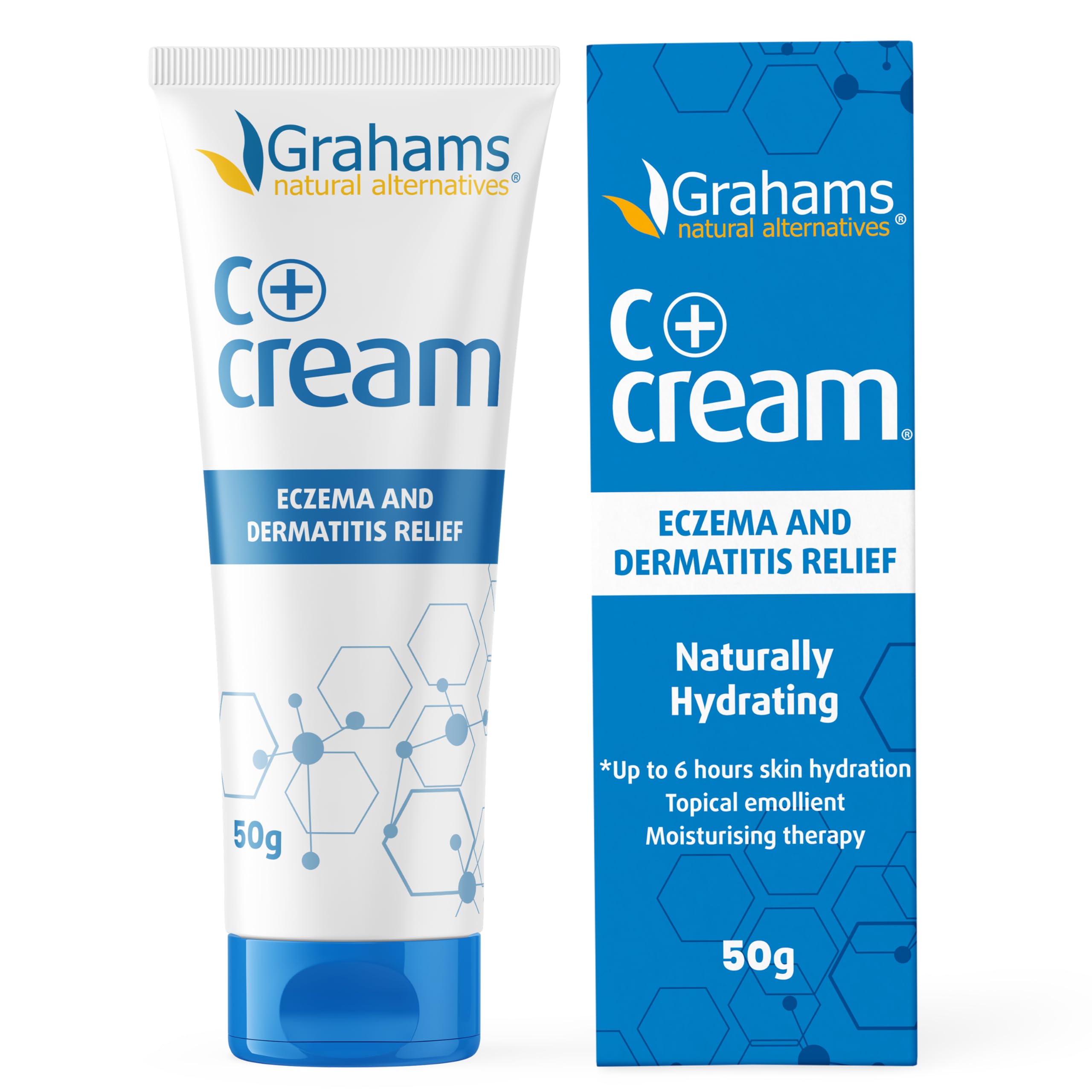 C+ Eczema Cream - Clinically Proven, All-Natural, Steroid-Free - for Dry Skin, Itch Relief, Inflammation, Dermatitis, Skin Barrier Repair - with Manuka Honey & Calendula (50g)