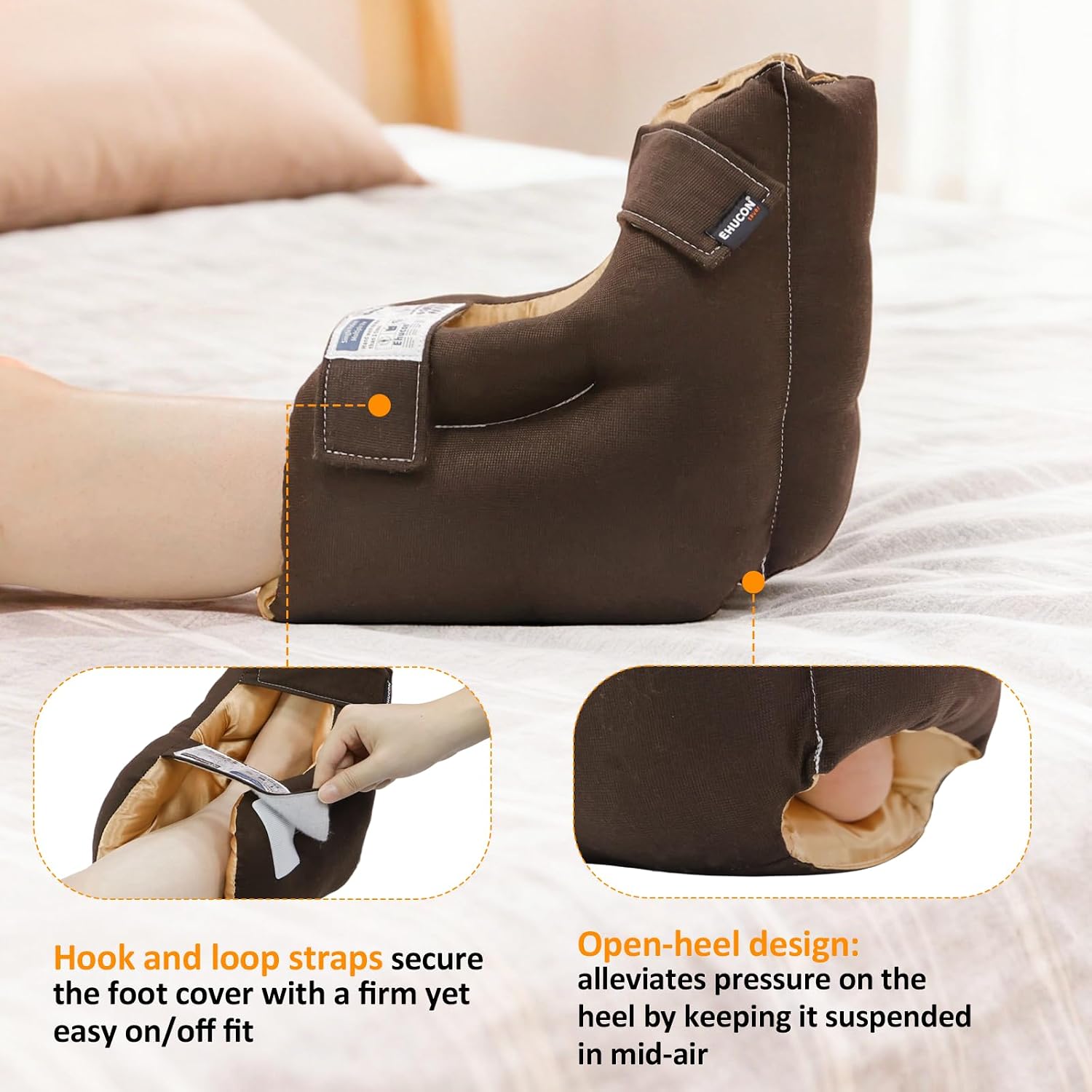 Heel Protector Cushion Pair with Open Heel Design