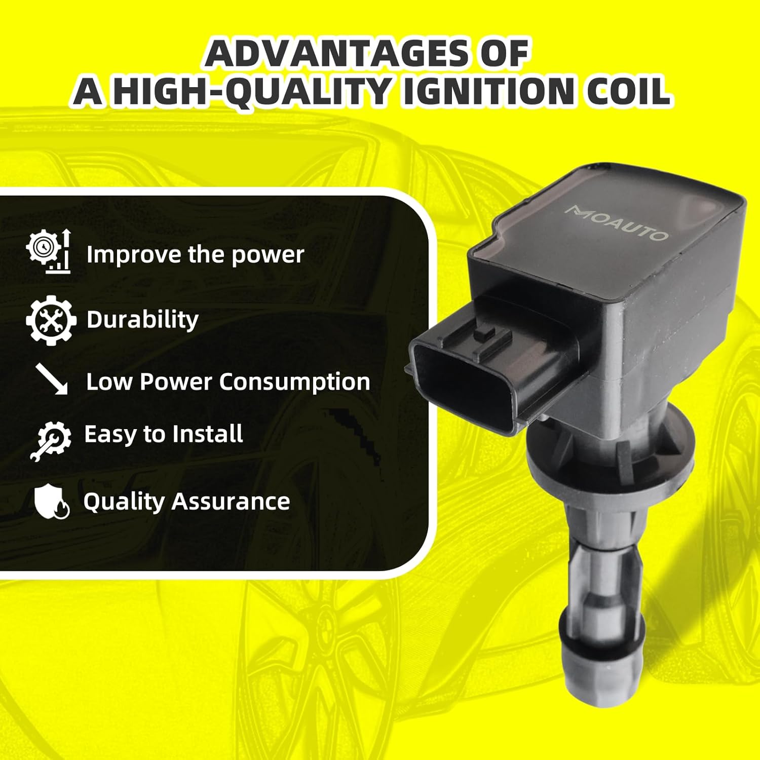 Set of 4 Ignition Coils Pack UF540 L3G218100 & 4 PCS Iridium Spark Plugs Compatible with Mazda 3 6 CX-7 MX-5 2.0L 2.3L 2.5L L4