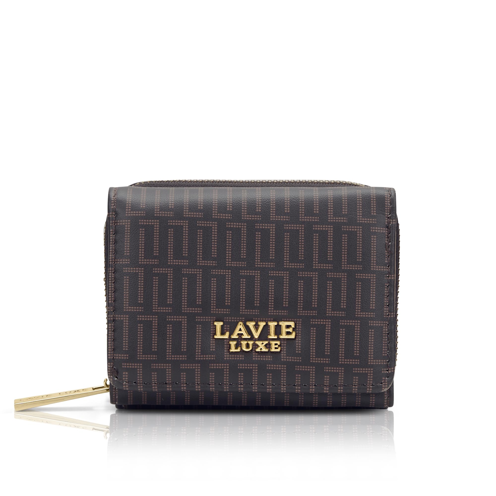 lavie luxe Women's Monogram Lea Small Trifold Wallet | Gift for Women-picture-10