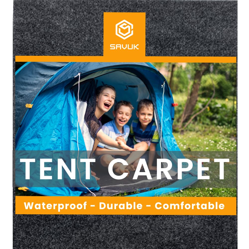 SAVUK Tent Carpet Mat Camping Floor Rug Waterproof Durable Thick Portable and Foldable Lightweight Pad Insulated Picnic Non-Slip Carpet Outdoor Accessory (74"x 72")