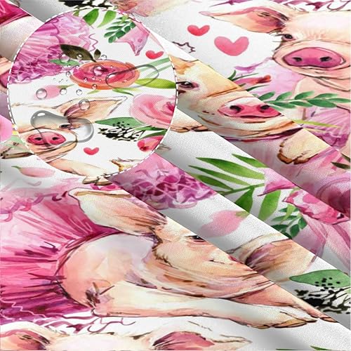 Miniatura 6 de bisibuy Mantel rectangular con diseño de flores de cerdo, resistente a las manchas y a las arrugas, a prueba de derrames, impermeable, tejido de