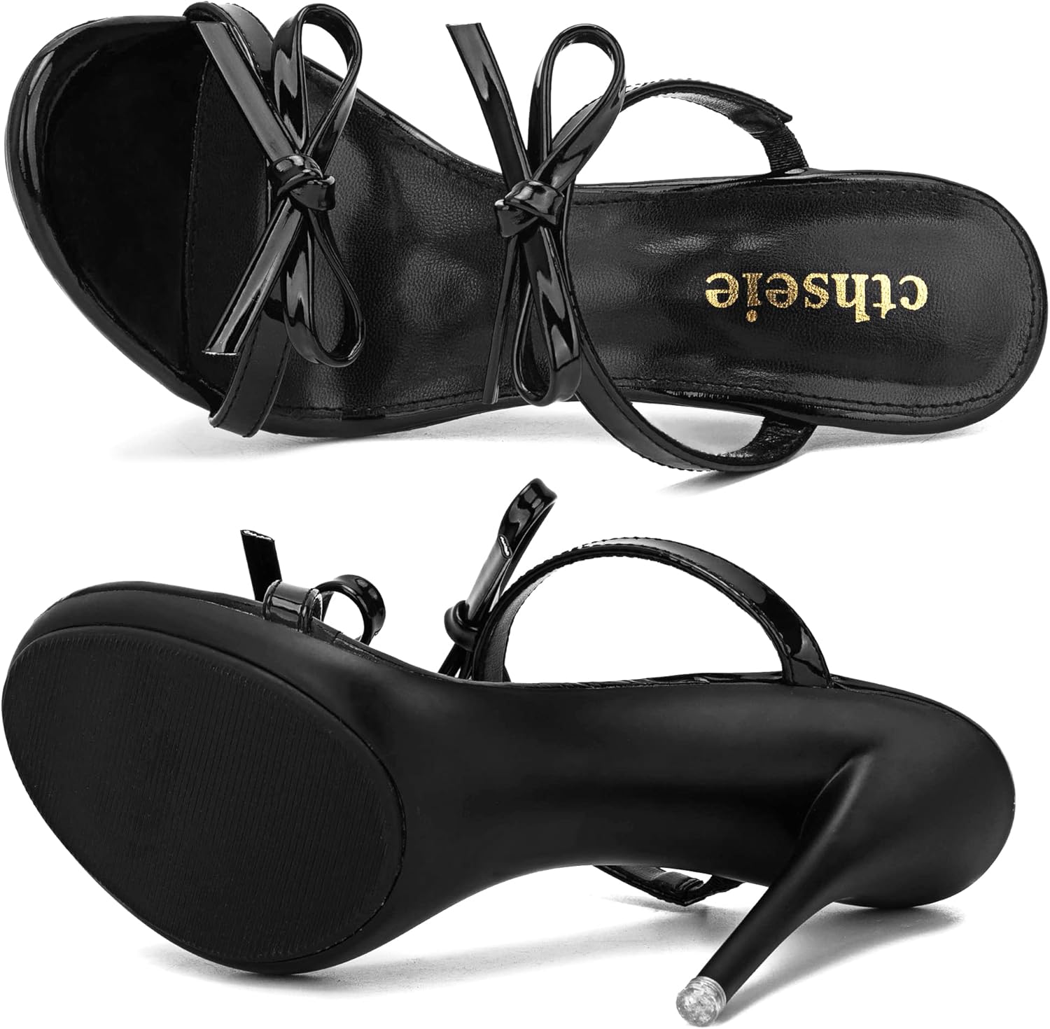 Women's Platform Heeled Sandals Strappy Stilettos Mules Open Toe Slip On Fashion Sexy Dress Cute Bowknot Backless High Heel Slides Heels Slippers - Image 6