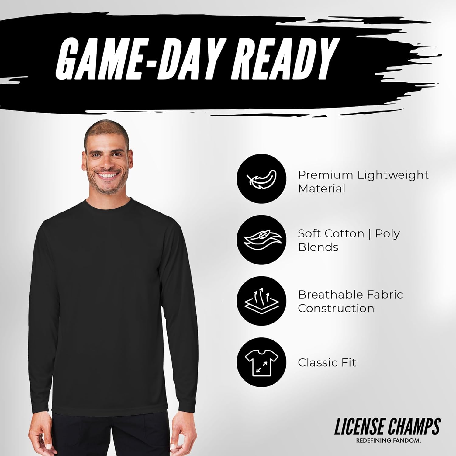 Long Sleeve T-Shirt | Official College Game Day Merchandise | Mens Womens Adult Cotton | Team Icon Design - Image 6