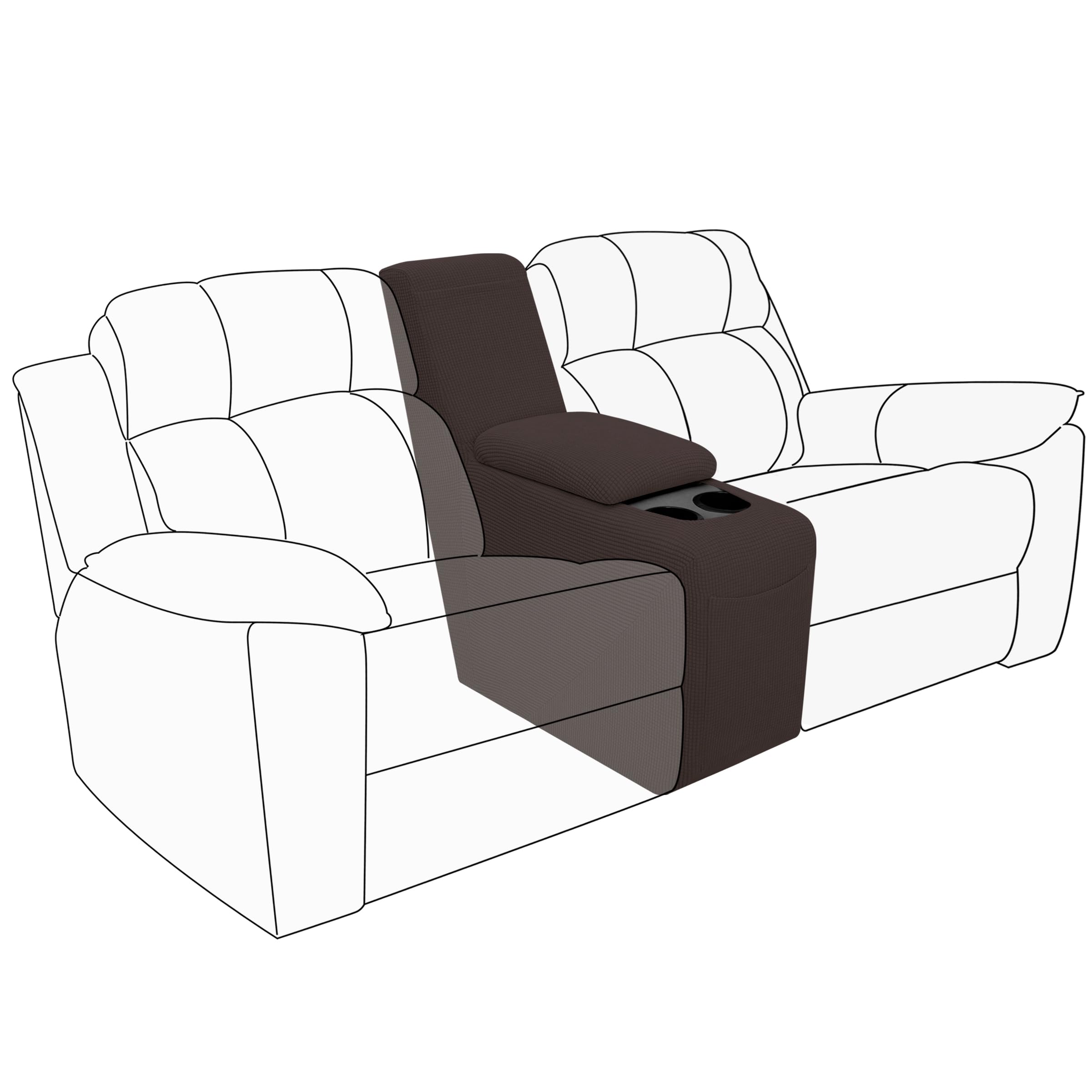 Easy-Going 2-Piece Recliner Console Cover Chocolate