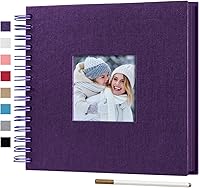 Vista 14 de Álbum de fotos para scrapbook DIY de 10 x 10 pulgadas con cubierta de diseño de ventana, 80 páginas, libro de recuerdos de papel artesanal para Negro